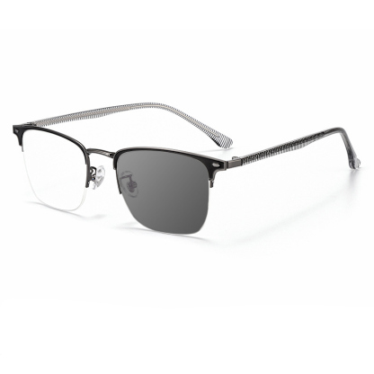 ULTRA-LIGHT RETRO BUSINESS SQUARE COLOR-CHANGING READING GLASSES