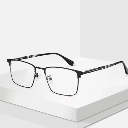 CASUAL METAL BUSINESS HALF-FRAME ANTI-BLUE LIGHT READING GLASSES