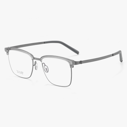 HALF-FRAME PURE TITANIUM LARGE FRAME ANTI-BLUE LIGHT READING GLASSES