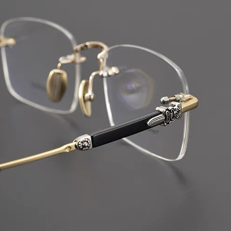 RETRO FRAMELESS BUSINESS ANTI-BLUE LIGHT READING GLASSES