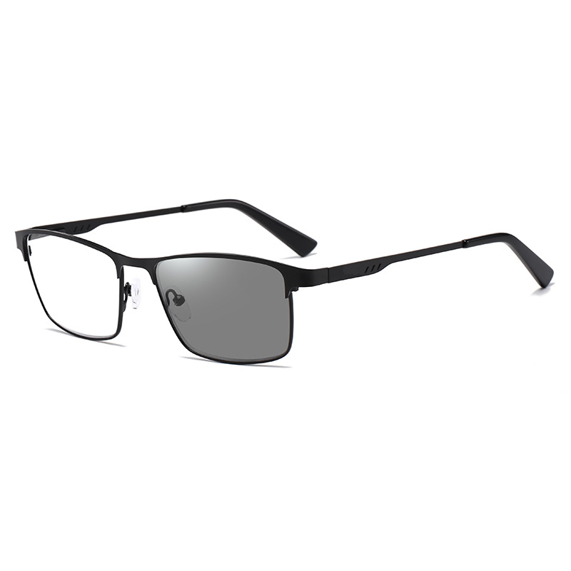 HALF-FRAME METAL SPRING FRAME COLOR-CHANGING MULTI-FOCAL READING GLASSES
