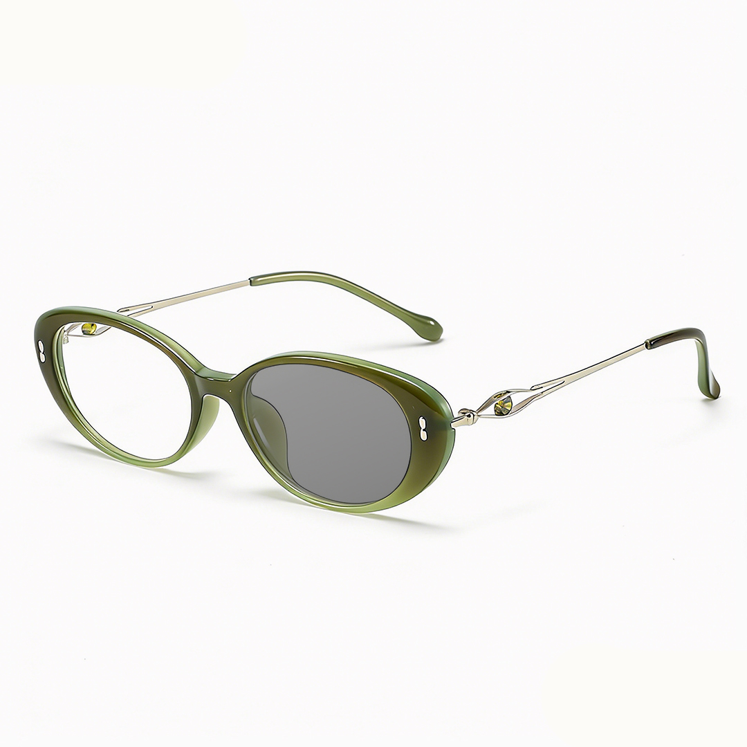 RETRO OVAL RHINESTONE PHOTOCHROMIC MULTIFOCAL READING GLASSES