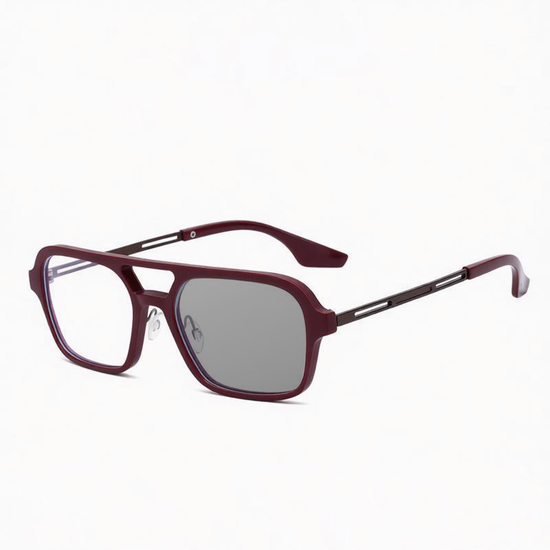 SIMPLE SQUARE FRAME BUSINESS ANTI-BLUE LIGHT PHOTOCHROMIC READING GLASSES