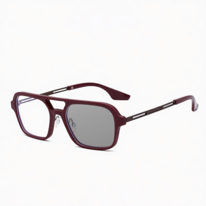 SIMPLE SQUARE FRAME BUSINESS ANTI-BLUE LIGHT PHOTOCHROMIC READING GLASSES