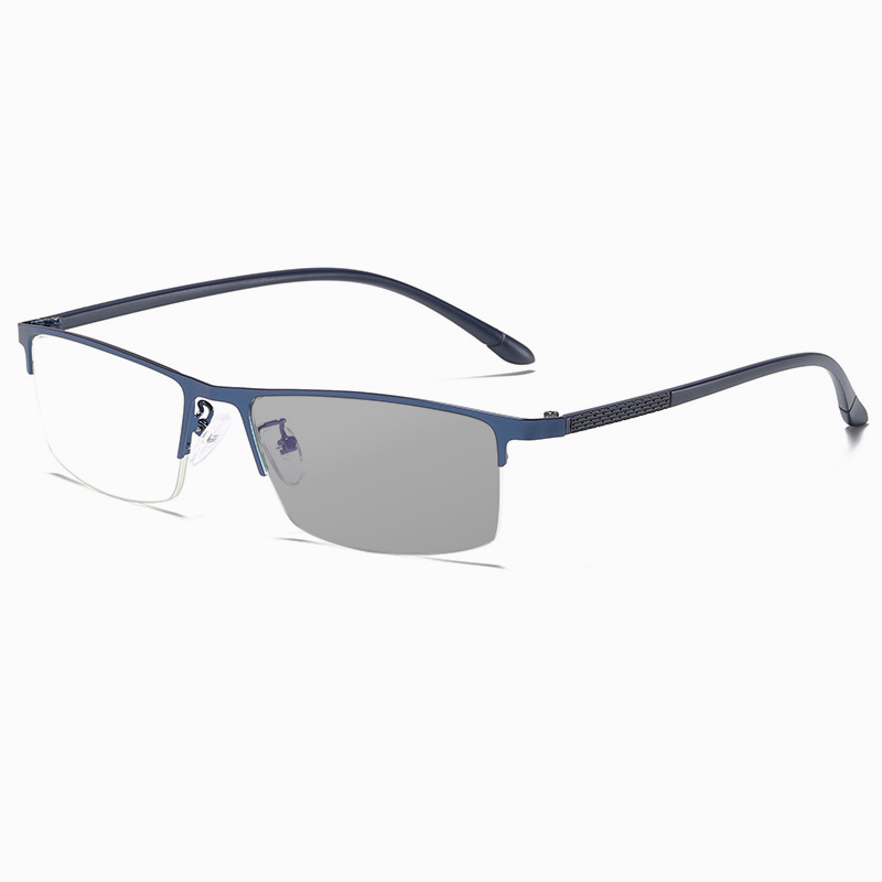 CLASSIC SEMI-RIMLESS PHOTOCHROMIC MULTIFOCAL READING GLASSES FOR MEN