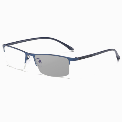 CLASSIC SEMI-RIMLESS PHOTOCHROMIC MULTIFOCAL READING GLASSES FOR MEN