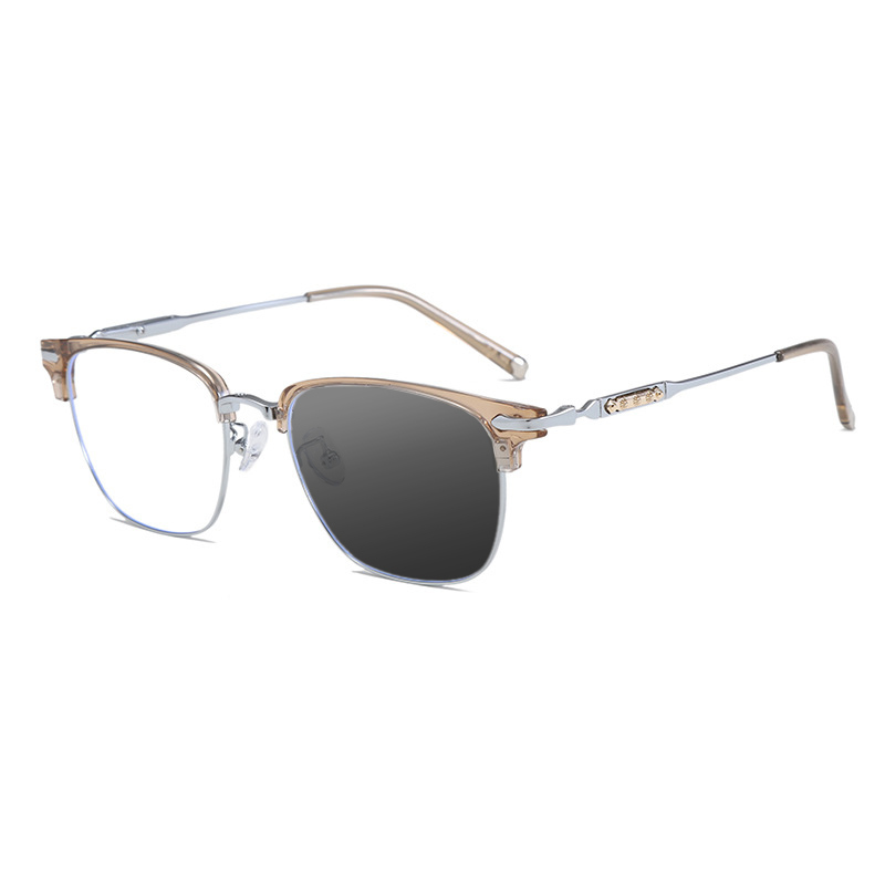BUSINESS METAL HALF FRAME PHOTOCHROMIC READING GLASSES