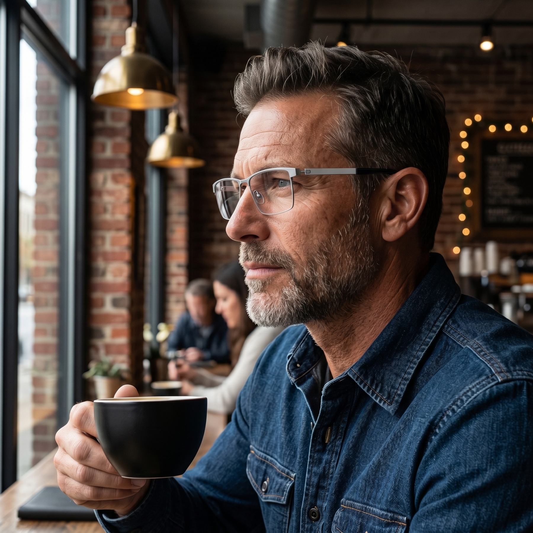 Prescription Glasses-BUSINESS CASUAL PURE TITANIUM COLOR CHANGING MULTI-FOCAL  GLASSES