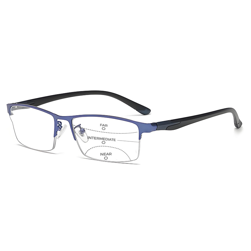 METAL ULTRA-LIGHT HALF-FRAME PHOTOCHROMIC MULTIFOCAL GLASSES