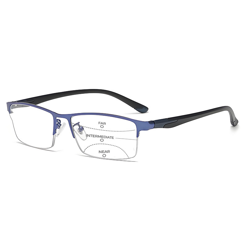 METAL ULTRA-LIGHT HALF-FRAME PHOTOCHROMIC MULTIFOCAL GLASSES