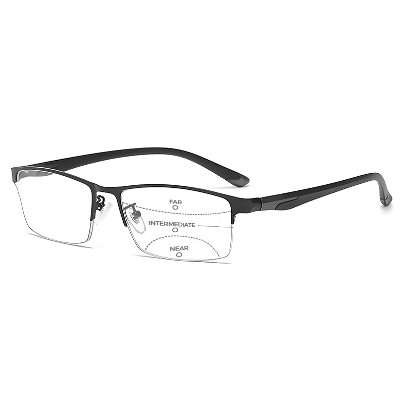 METAL ULTRA-LIGHT HALF-FRAME PHOTOCHROMIC MULTIFOCAL GLASSES