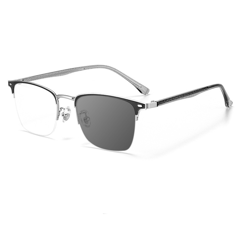 ULTRA-LIGHT RETRO BUSINESS SQUARE COLOR-CHANGING READING GLASSES
