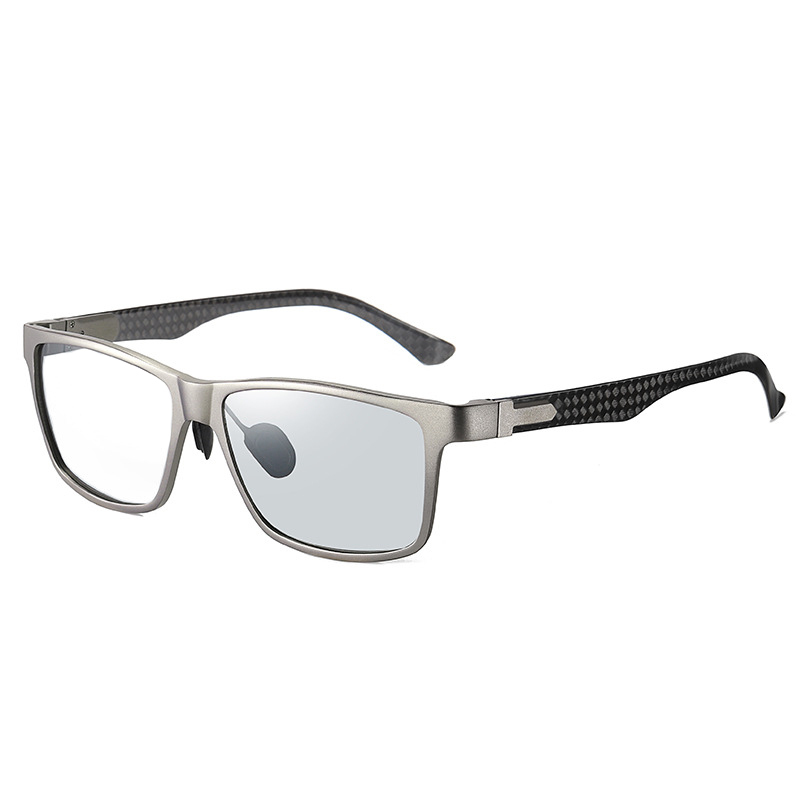 CASUAL LARGE FRAME CARBON FIBER PATTERN COLOR CHANGING MULTI-FOCAL READING GLASSES