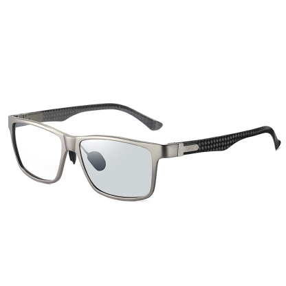 CASUAL LARGE FRAME CARBON FIBER PATTERN COLOR CHANGING MULTI-FOCAL READING GLASSES