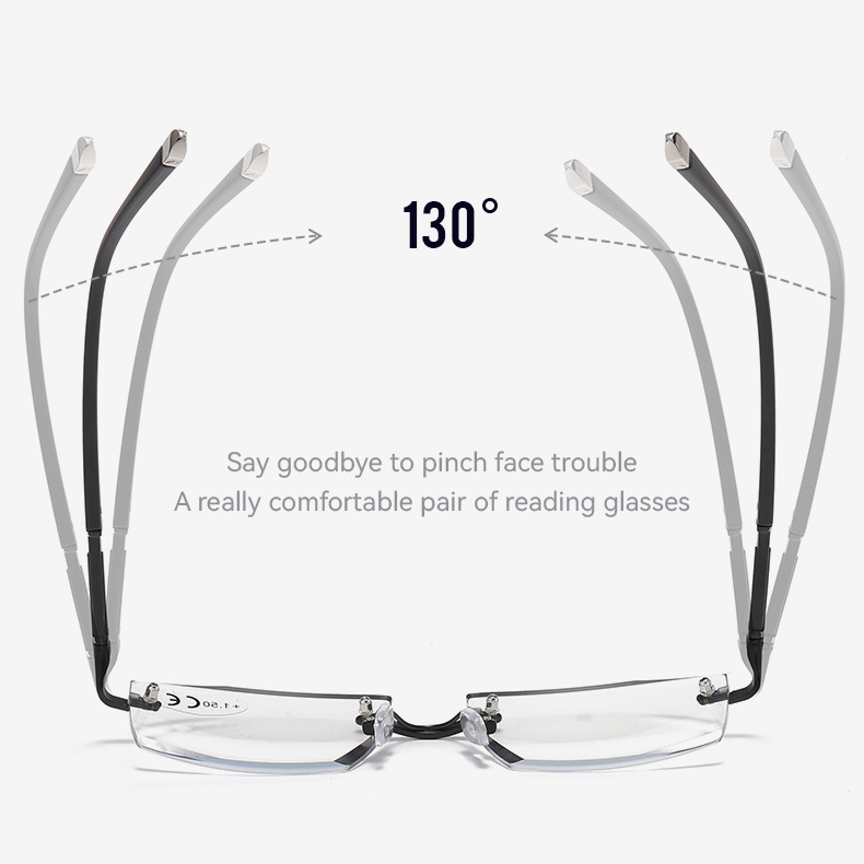 FRAMELESS BUSINESS PROGRESSIVE MULTIFOCAL PHOTOCHROMIC READING GLASSES