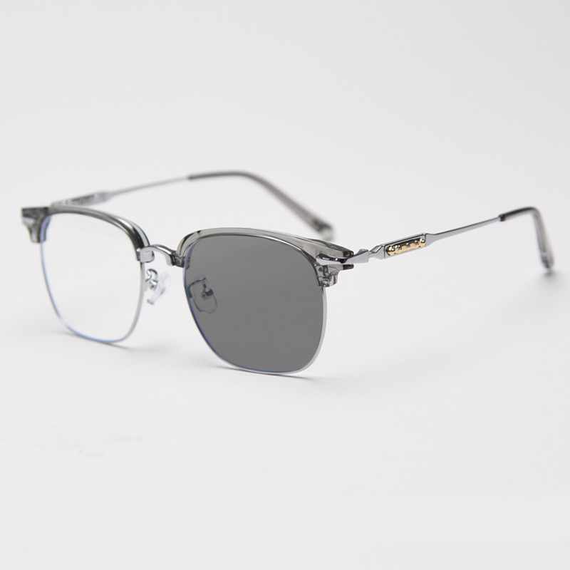 BUSINESS METAL HALF FRAME PHOTOCHROMIC READING GLASSES
