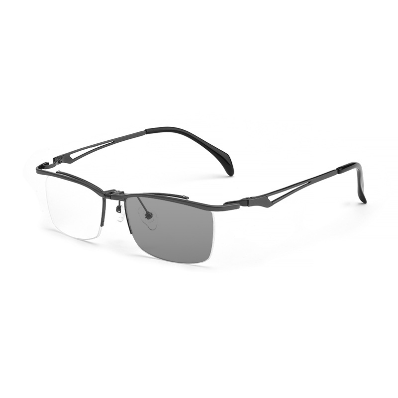 FASHIONABLE PURE TITANIUM FLIP-UP COLOR-CHANGING MULTIFOCAL READING GLASSES