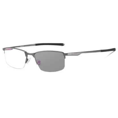BUSINESS-STYLE SEMI-RIMLESS MINIMALIST PHOTOCHROMIC MULTIFOCAL READING GLASSES