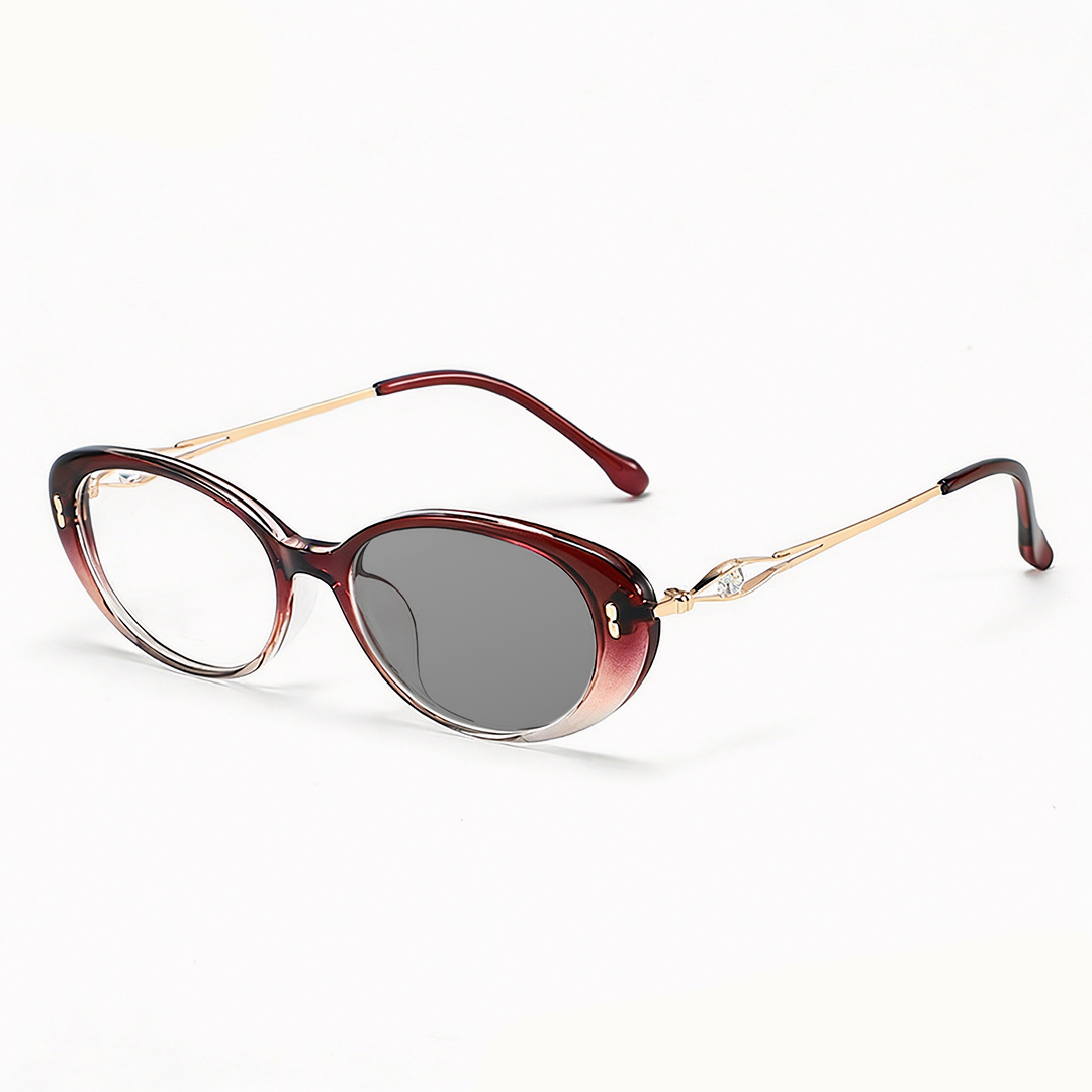 RETRO OVAL RHINESTONE PHOTOCHROMIC MULTIFOCAL READING GLASSES
