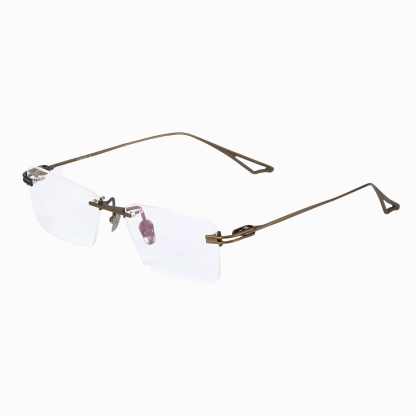 Prescription Glasses -Everett Titanium Rimless Square Eyeglasses