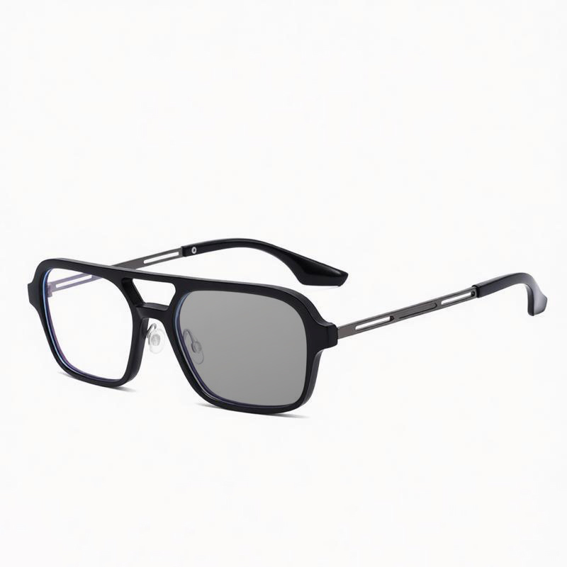 SIMPLE SQUARE FRAME BUSINESS ANTI-BLUE LIGHT PHOTOCHROMIC READING GLASSES