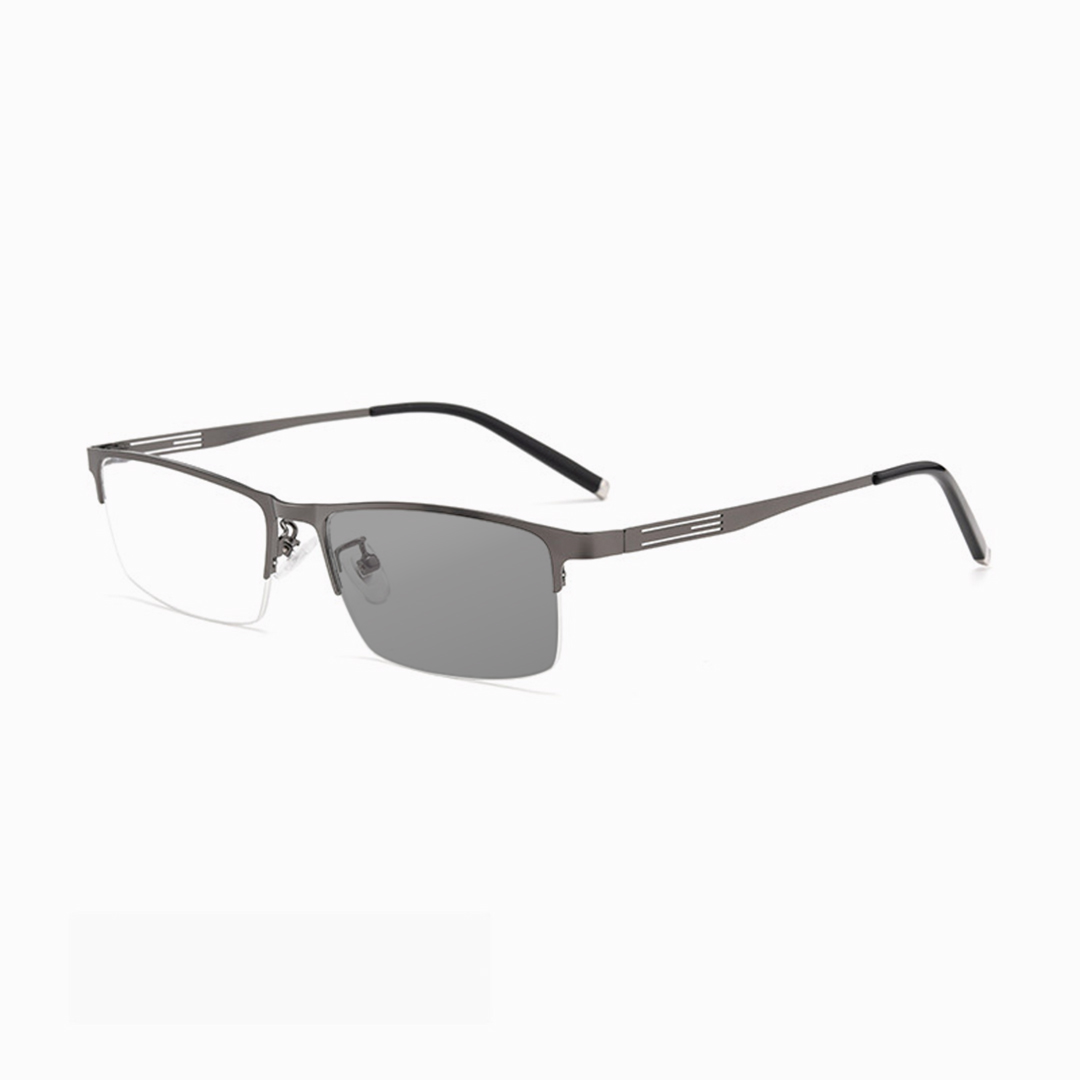 ULTRA-LIGHT METAL SEMI-RIMLESS PHOTOCHROMIC MULTIFOCAL READING GLASSES