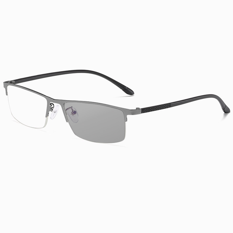 CLASSIC SEMI-RIMLESS PHOTOCHROMIC MULTIFOCAL READING GLASSES FOR MEN