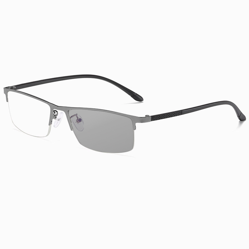 CLASSIC SEMI-RIMLESS PHOTOCHROMIC MULTIFOCAL READING GLASSES FOR MEN