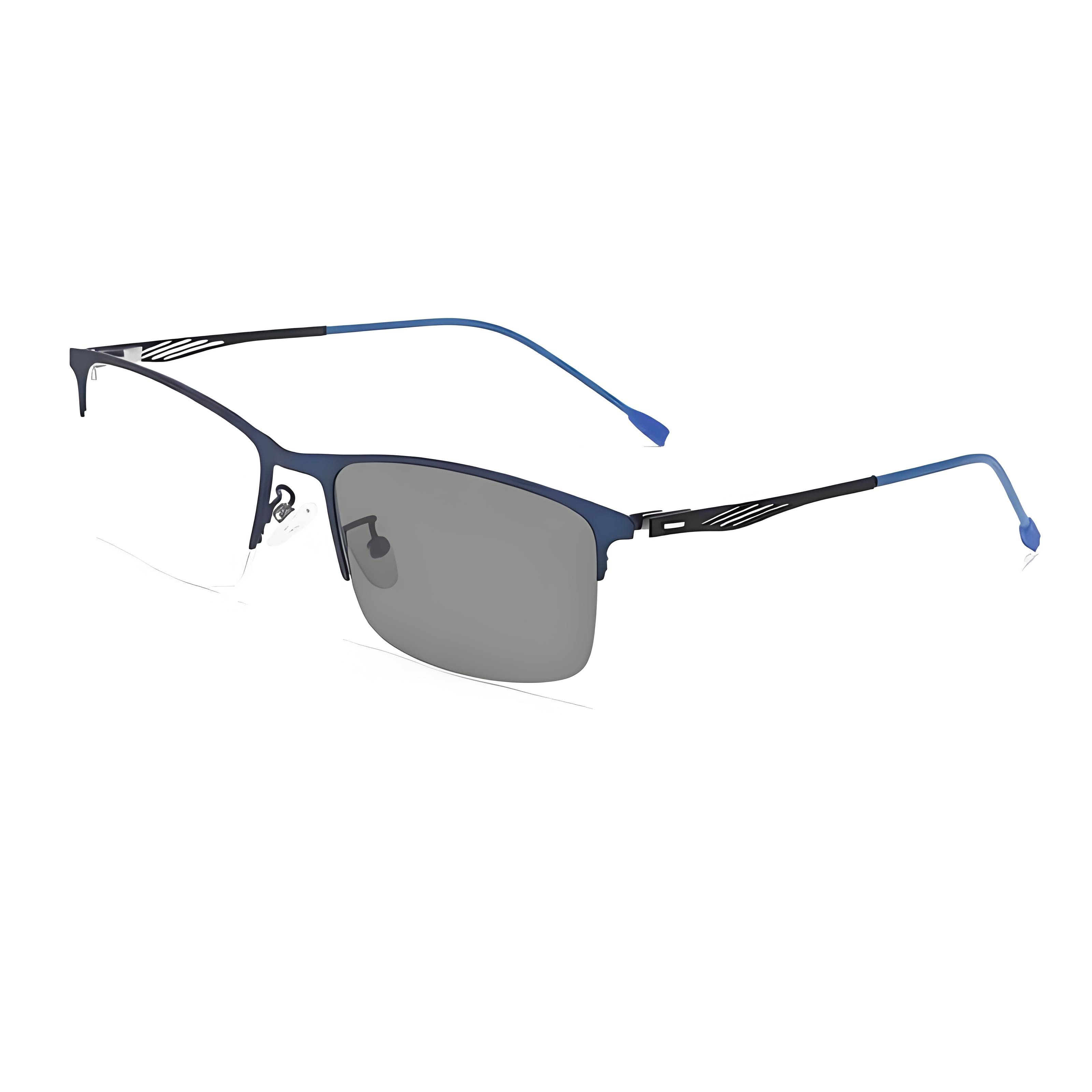 MEN'S METAL SEMI-RIMLESS PROGRESSIVE PHOTOCHROMIC BLUE LIGHT BLOCKING GLASSES FOR WORKPLACE