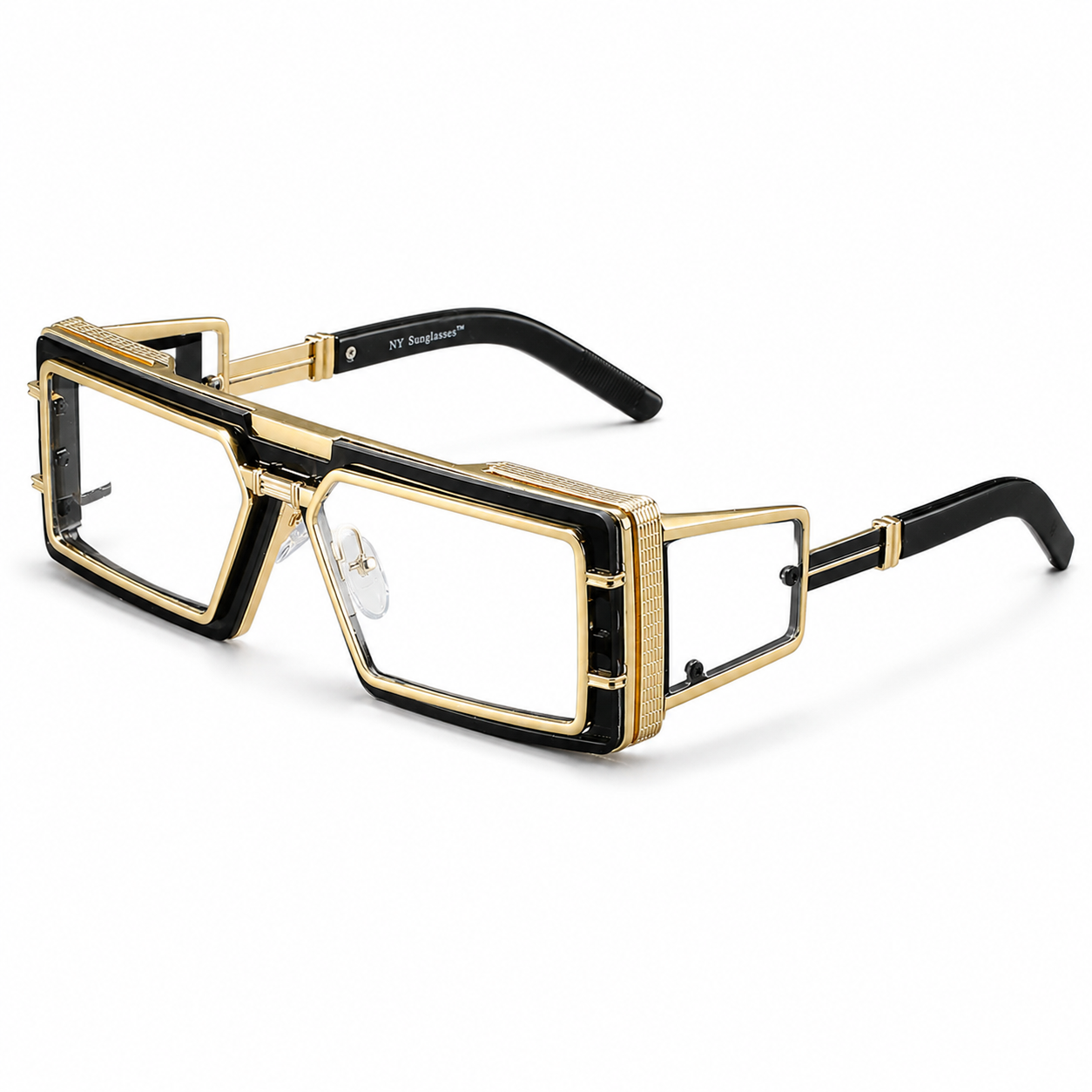 MEN’S FUTURISTIC SQUARE READING GLASSES WITH SIDE PANELS