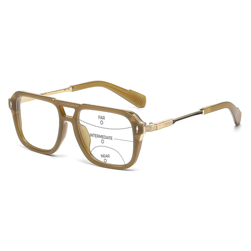 MEN’S DOUBLE-BRIDGE SQUARE READING GLASSES