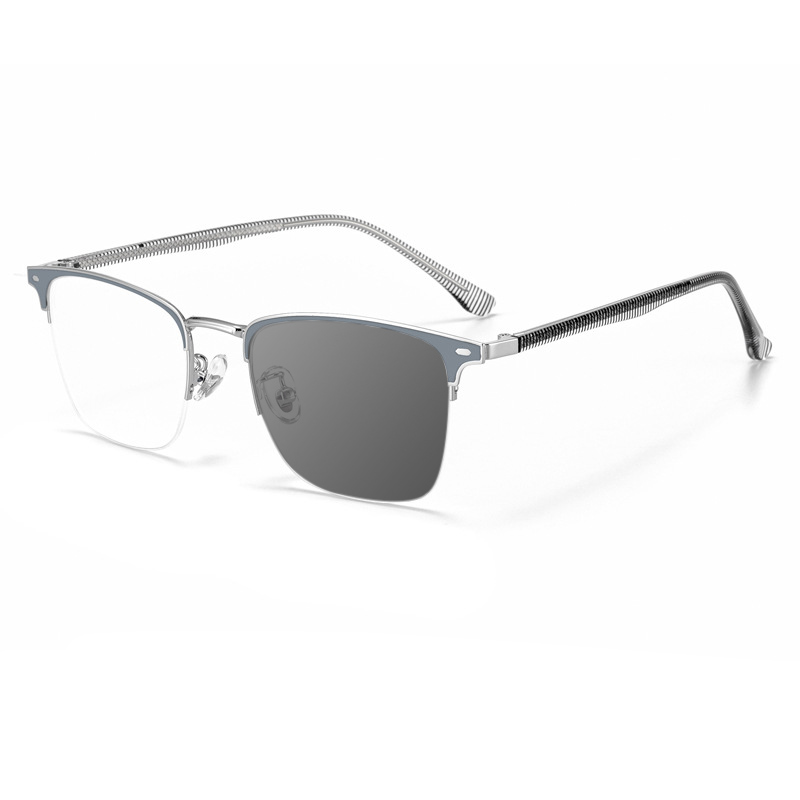 ULTRA-LIGHT RETRO BUSINESS SQUARE COLOR-CHANGING READING GLASSES