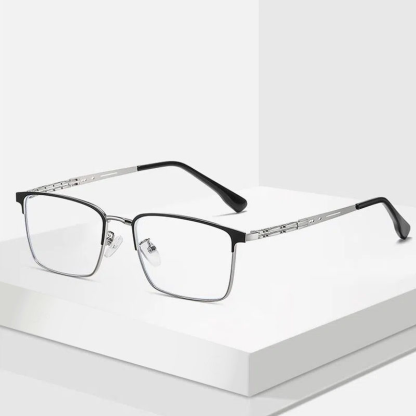 CASUAL METAL BUSINESS HALF-FRAME ANTI-BLUE LIGHT READING GLASSES