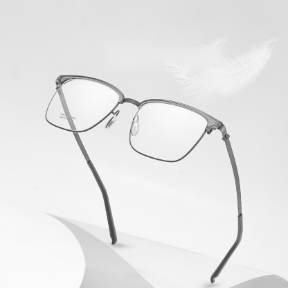 HALF-FRAME PURE TITANIUM LARGE FRAME ANTI-BLUE LIGHT READING GLASSES