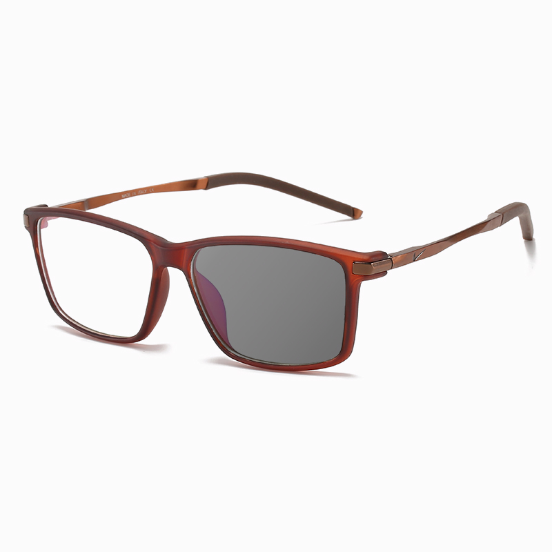 SIMPLE SQUARE-FRAME PHOTOCHROMIC MULTIFOCAL READING GLASSES