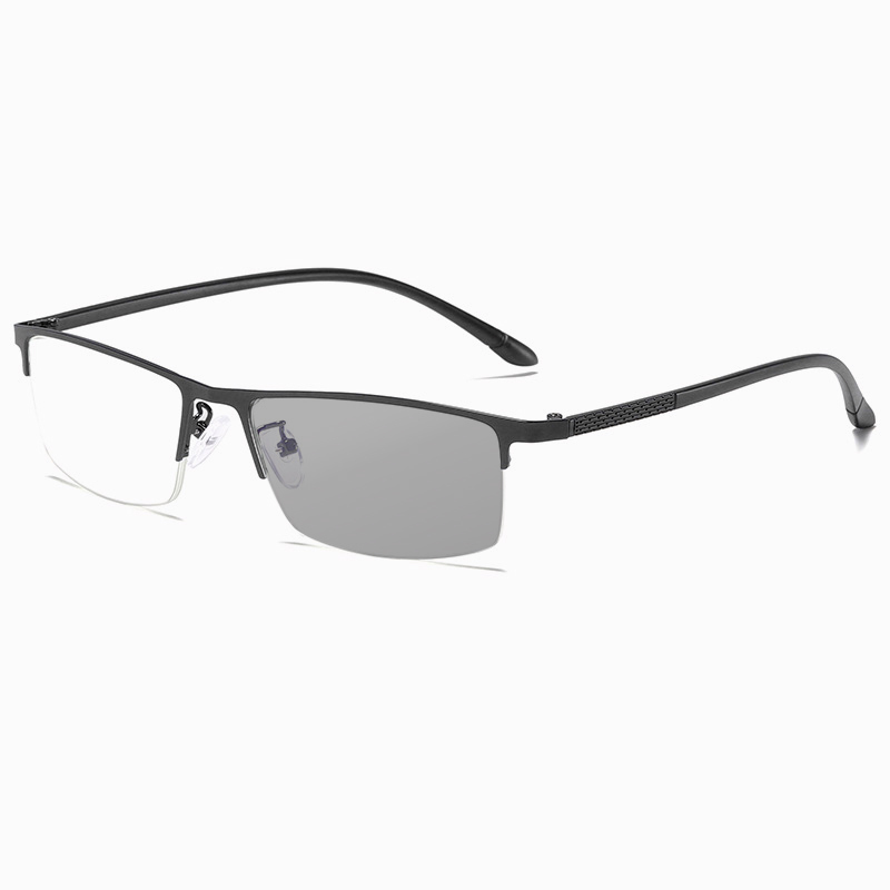 Titanium Progressive Photochromic Glasses – Ultra-Light Semi Rimless Anti Blue Light Eyewear