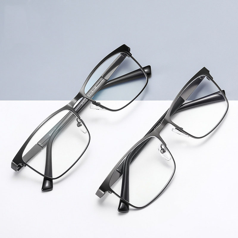 MEN'S HALF-FRAME SQUARE ANTI-BLUE LIGHT READING GLASSES-MANLYKICKS