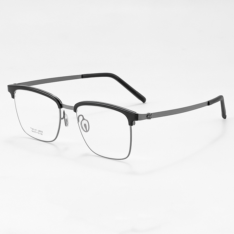 HALF-FRAME PURE TITANIUM LARGE FRAME ANTI-BLUE LIGHT READING GLASSES