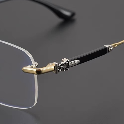 RETRO FRAMELESS BUSINESS ANTI-BLUE LIGHT READING GLASSES