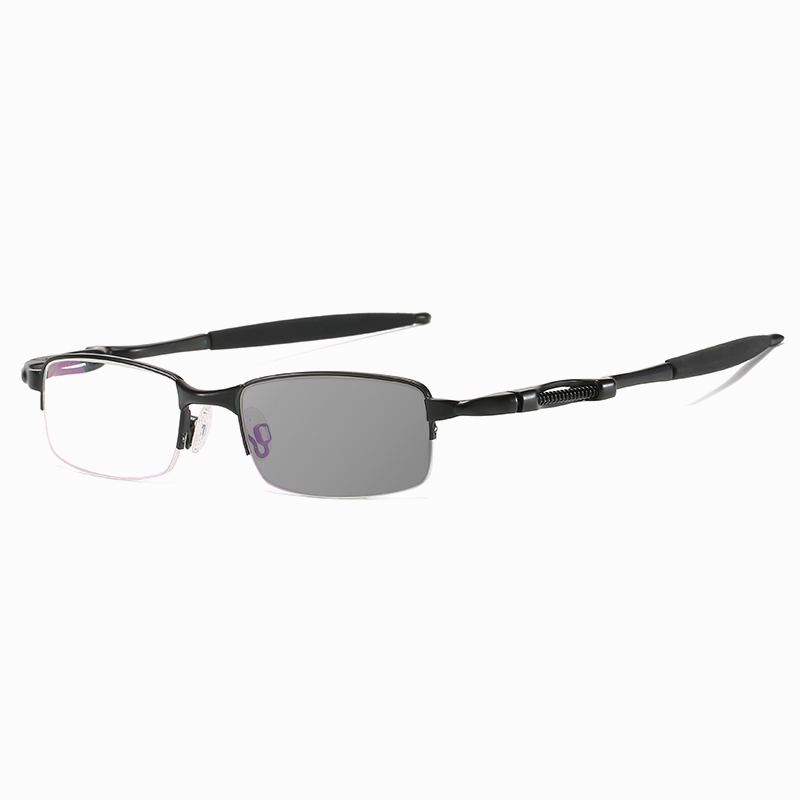 SPRING-LOADED SEMI-RIMLESS PHOTOCHROMIC MULTIFOCAL READING GLASSES