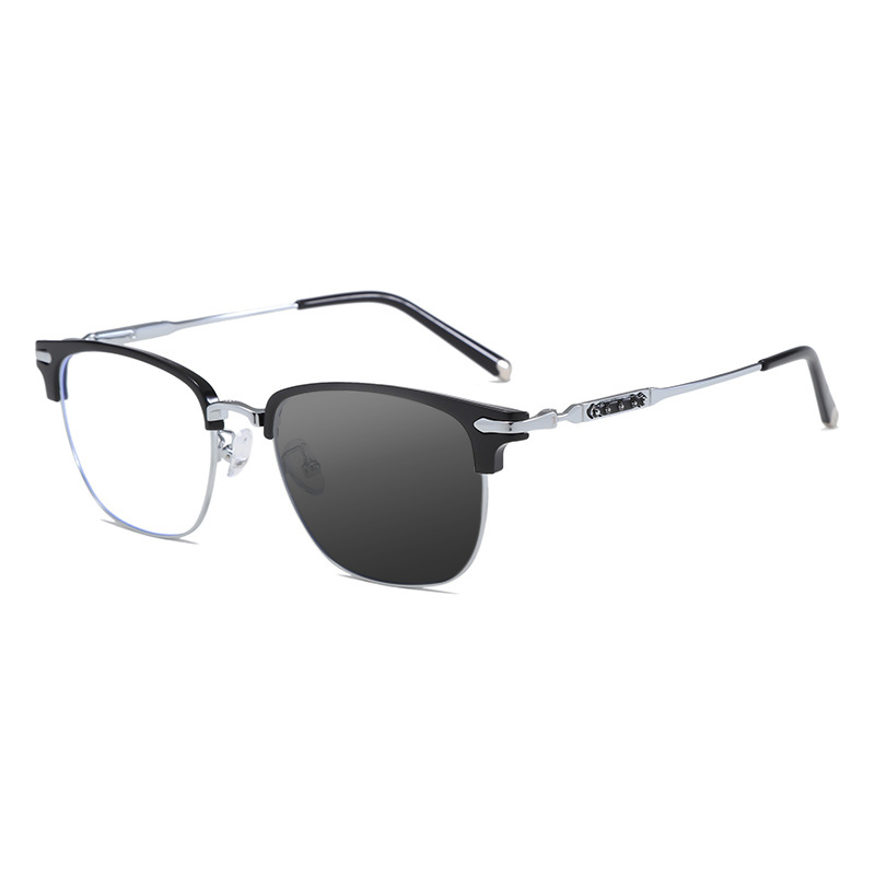 BUSINESS METAL HALF FRAME PHOTOCHROMIC READING GLASSES