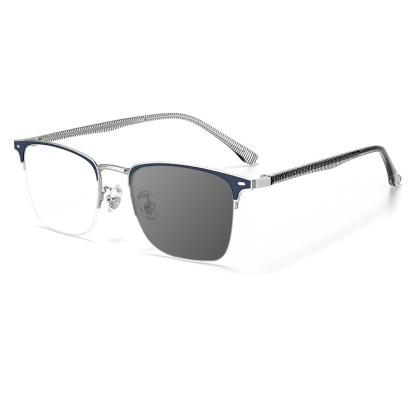 ULTRA-LIGHT RETRO BUSINESS SQUARE COLOR-CHANGING READING GLASSES