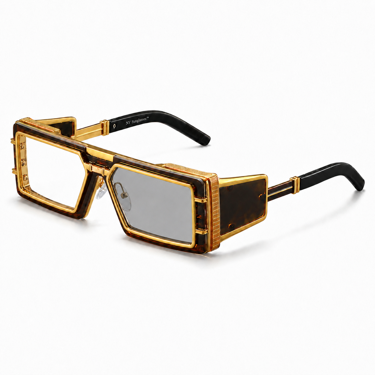 MEN’S FUTURISTIC SQUARE READING GLASSES WITH SIDE PANELS