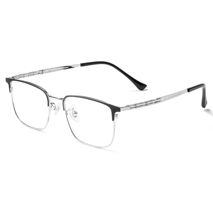 CASUAL METAL BUSINESS HALF-FRAME ANTI-BLUE LIGHT READING GLASSES