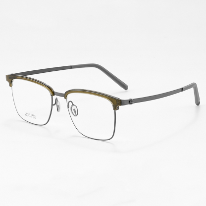 HALF-FRAME PURE TITANIUM LARGE FRAME ANTI-BLUE LIGHT READING GLASSES