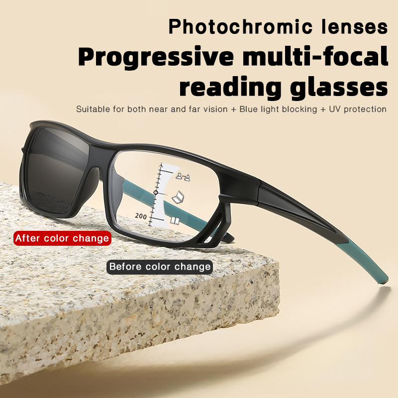 FASHION SPORTS ULTRA-LIGHT FULL-FRAME PROGRESSIVE COLOR READING GLASSES-MANLYKICKS