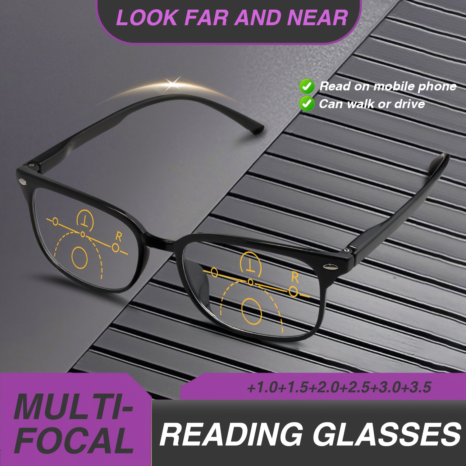 RETRO COMFORT PROGRESSIVE MULTIFOCAL READING GLASSES