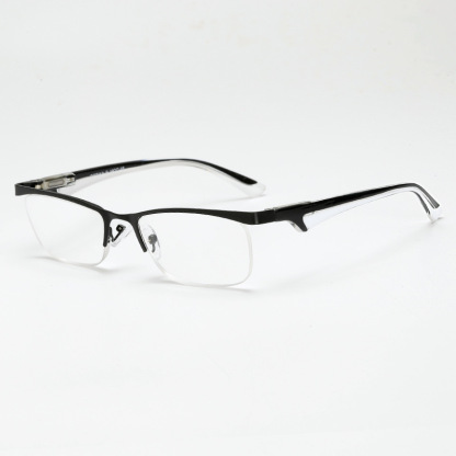 HALF FRAME METAL RETRO ANTI-BLUE LIGHT READING GLASSES