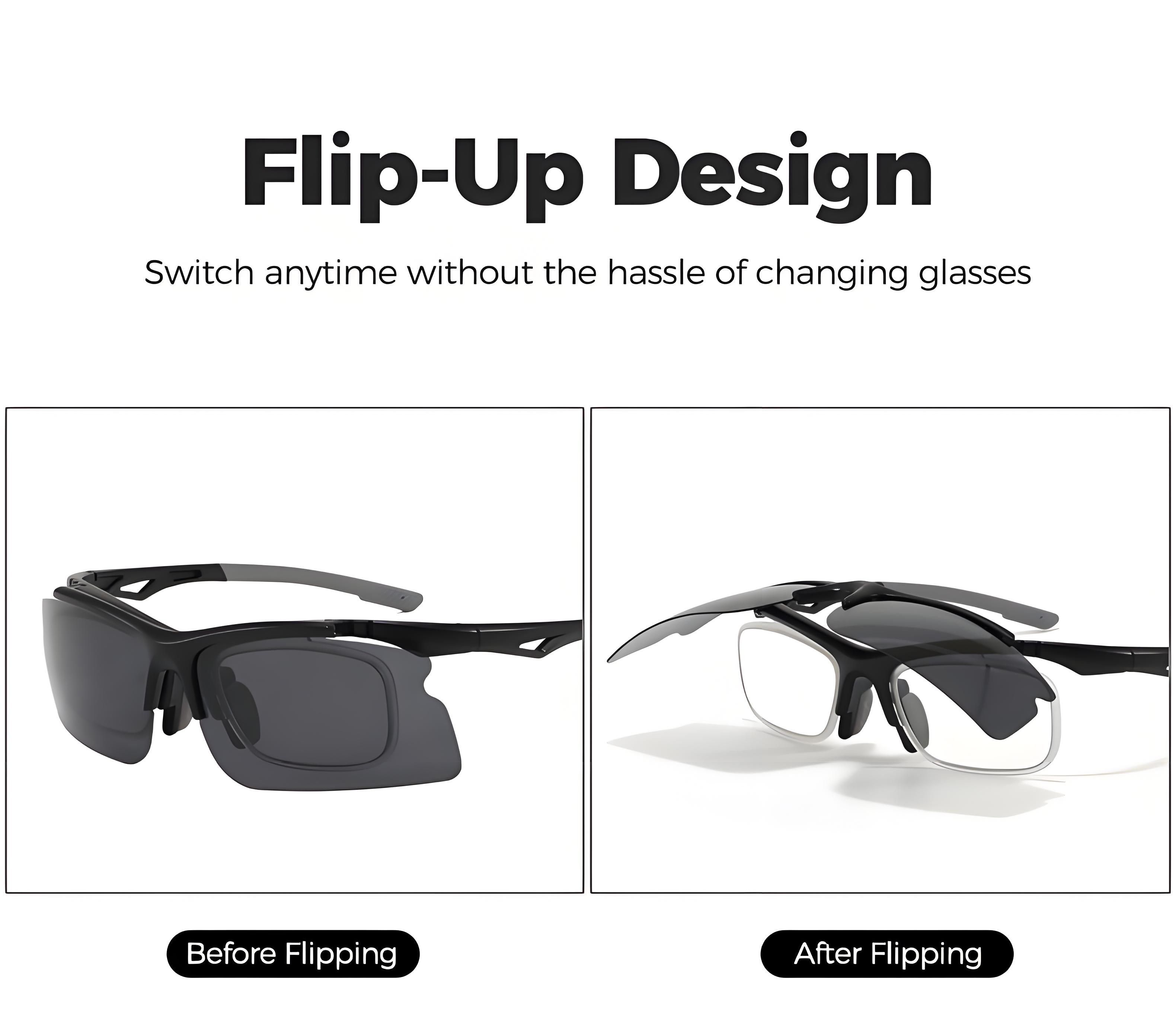 SMART FLIP-UP POLARIZED SPORTS SUNGLASSES
