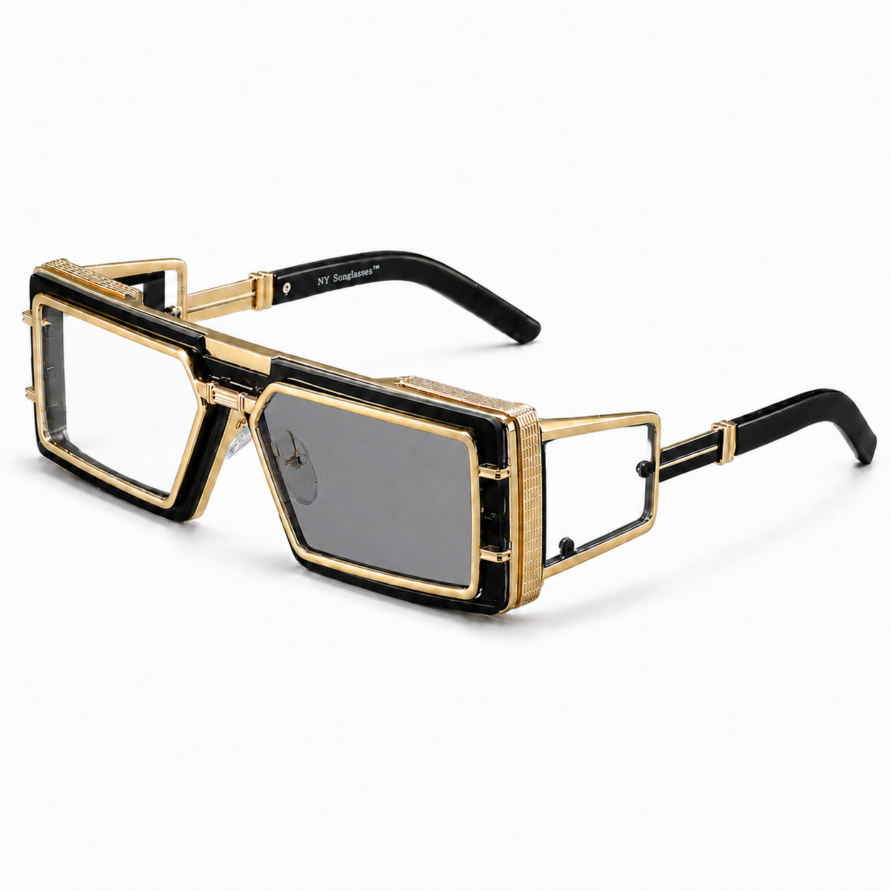 MEN’S FUTURISTIC SQUARE READING GLASSES WITH SIDE PANELS